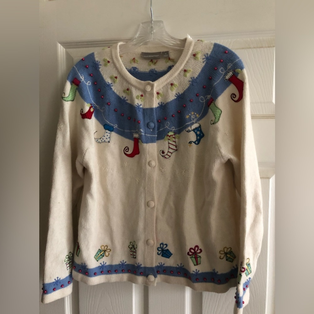 Croft & Barrow Christmas Stocking & Present Sweater - Ugly Christmas Sweater